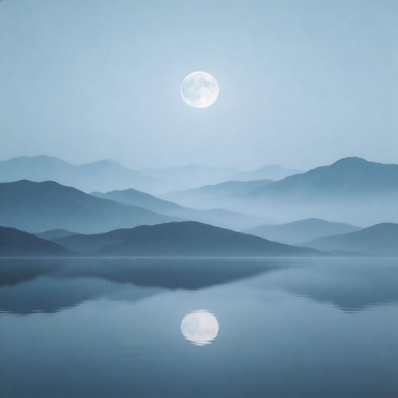 月下湖山静图片