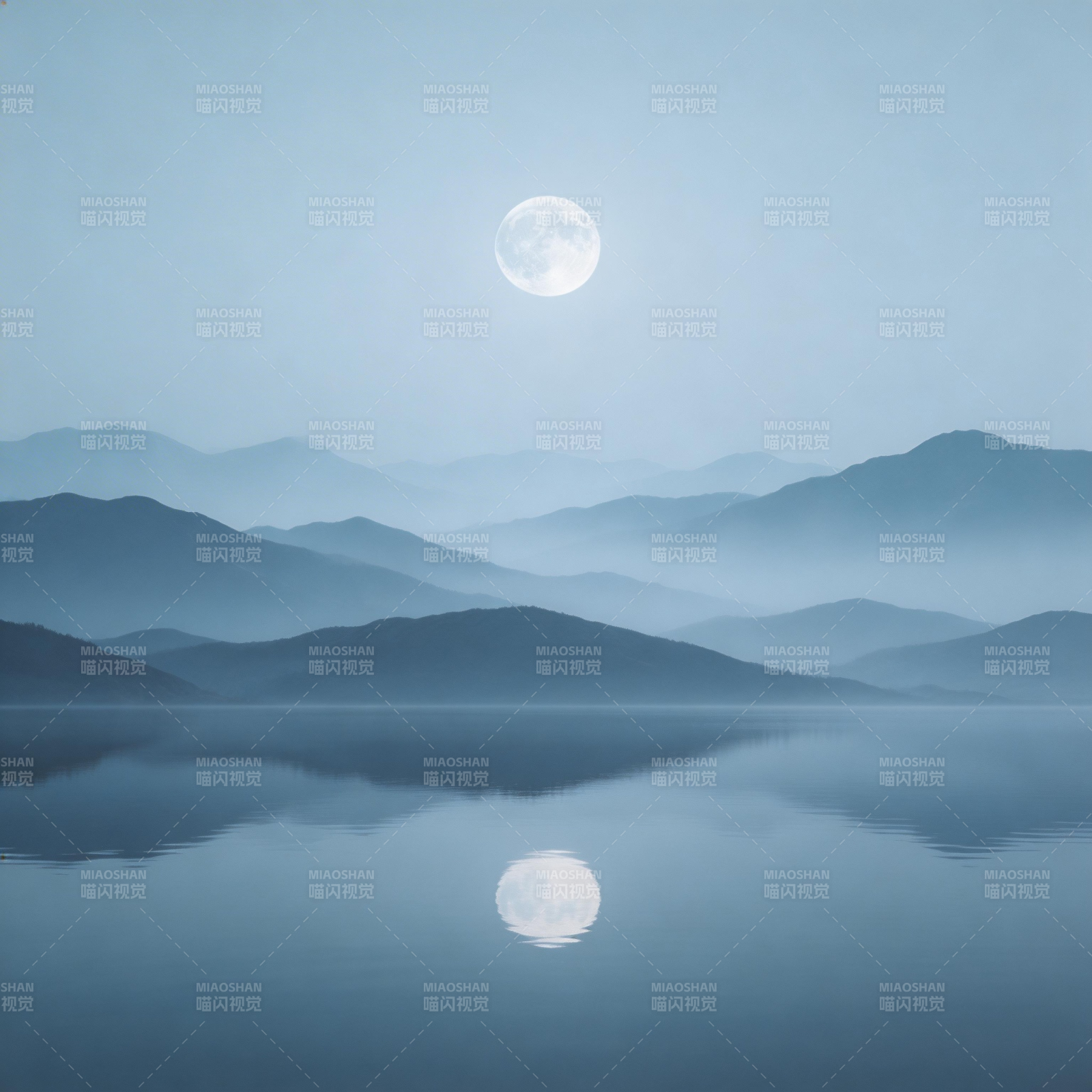 月下湖山静图片