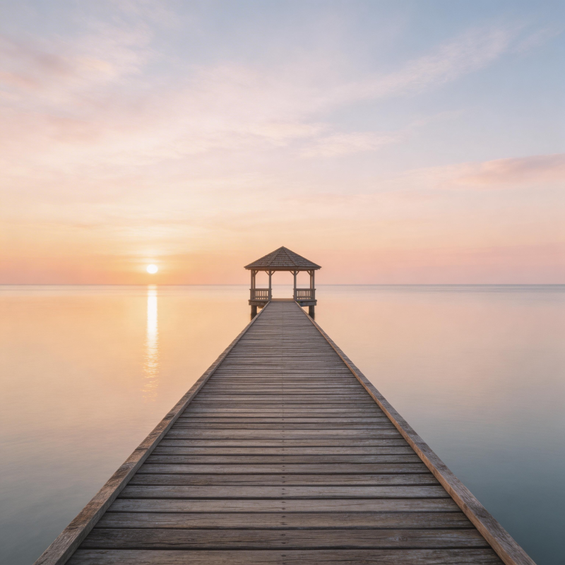 日落长廊静谧美图片