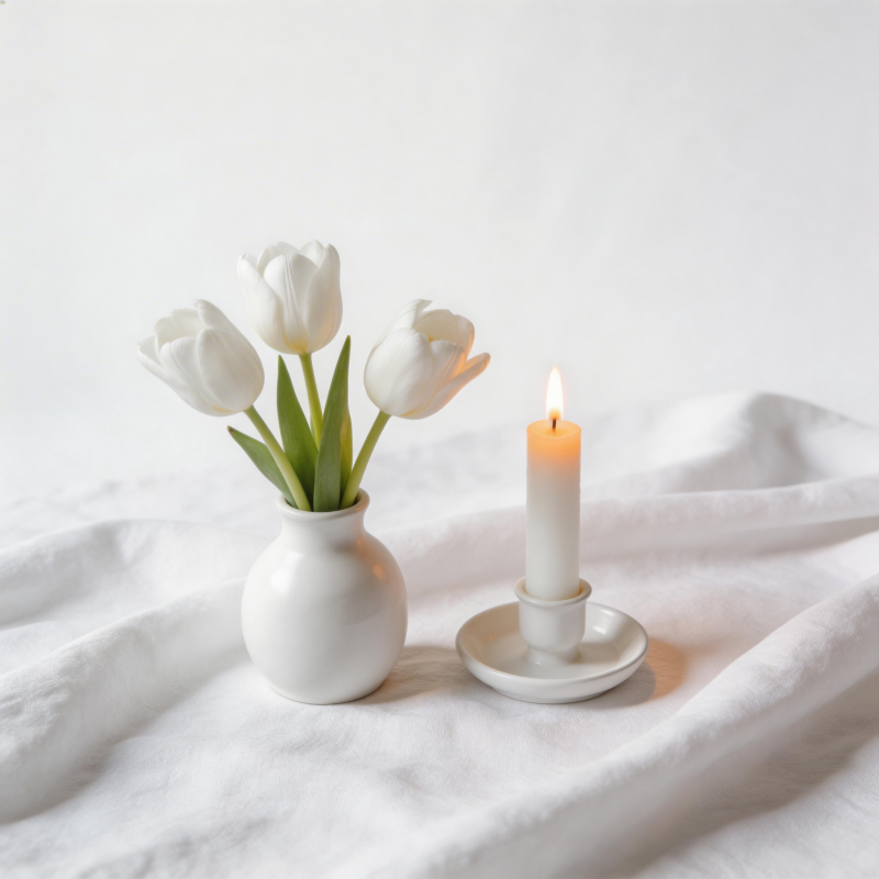 白花烛光静谧美图片