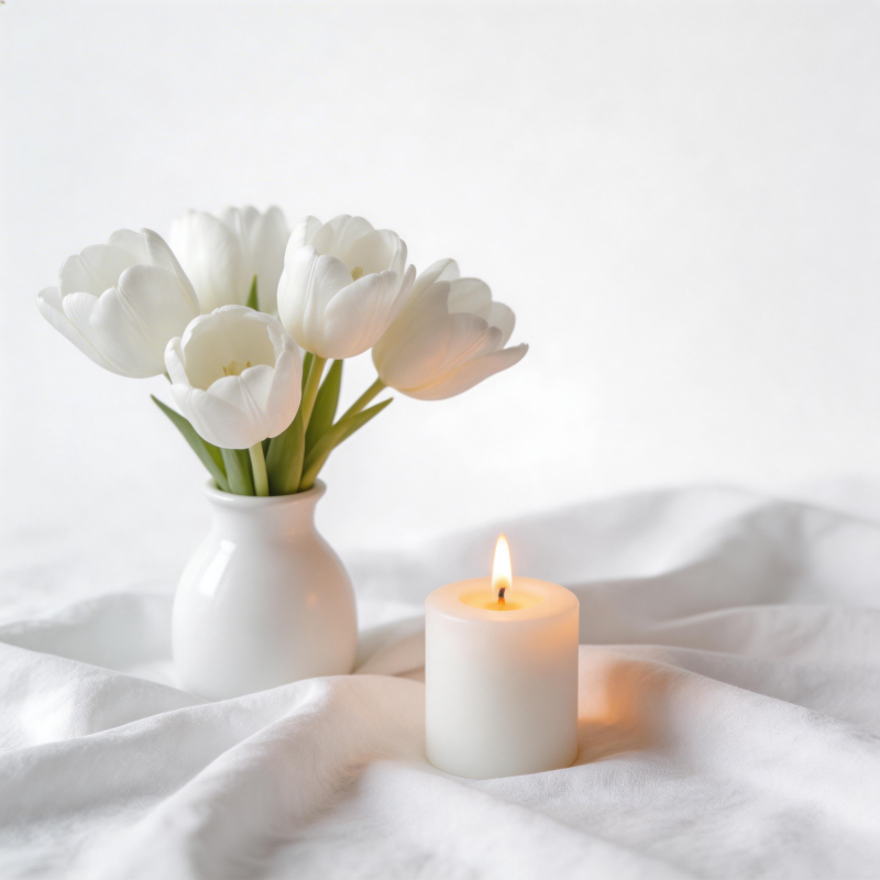 白花烛光静谧美图片