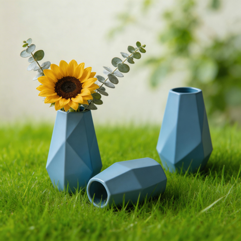 蓝瓶向日葵静景图片