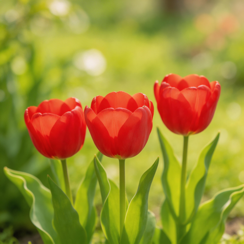 红郁金香绽放图片