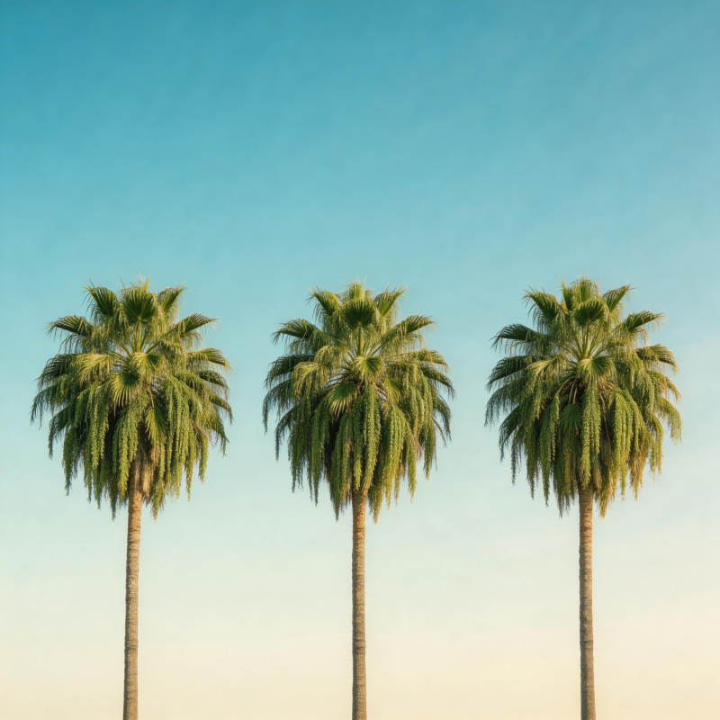 三棵棕榈树图片
