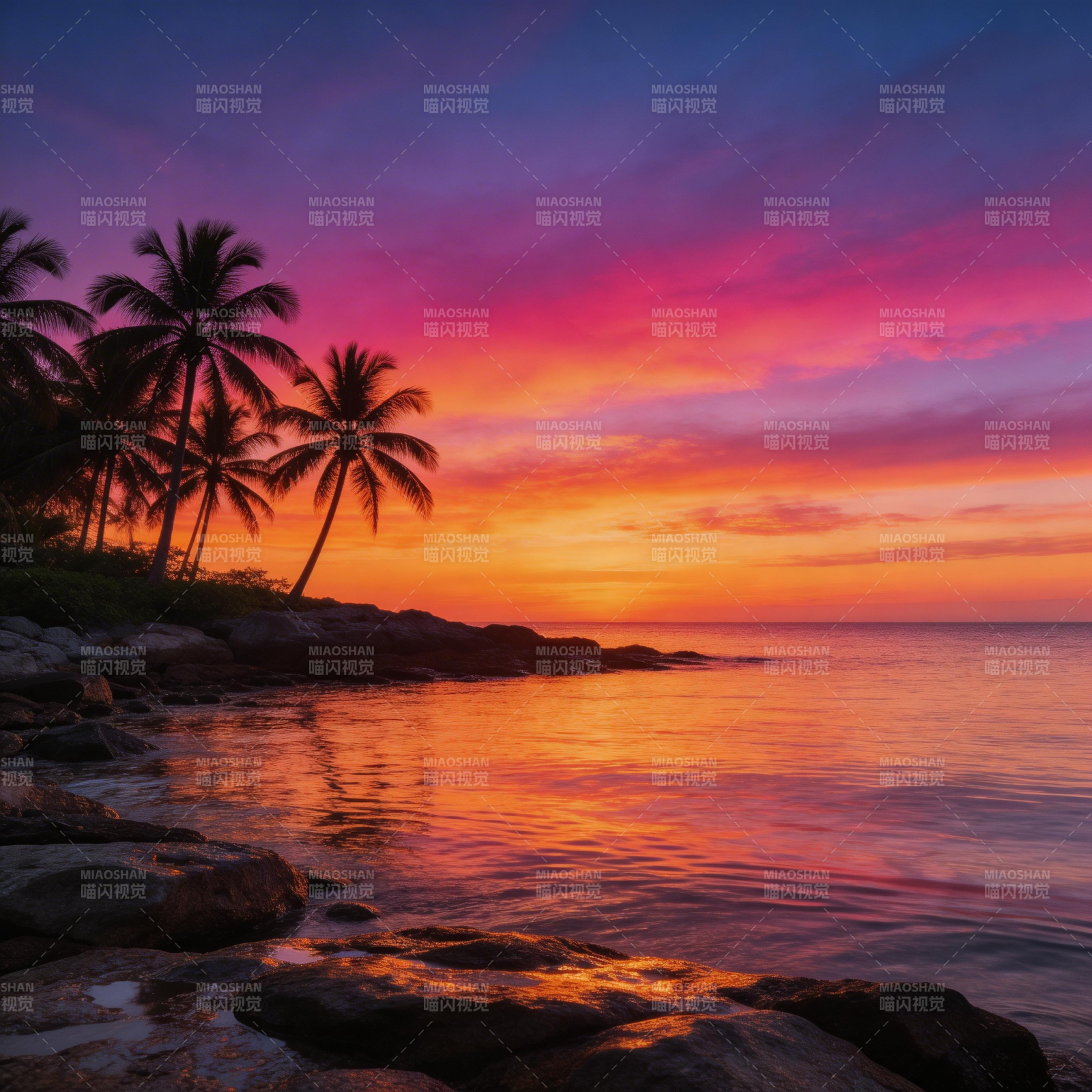 热带黄昏海岸图片