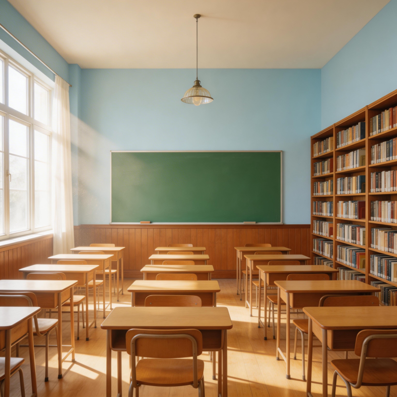 明亮教室静谧书香图片