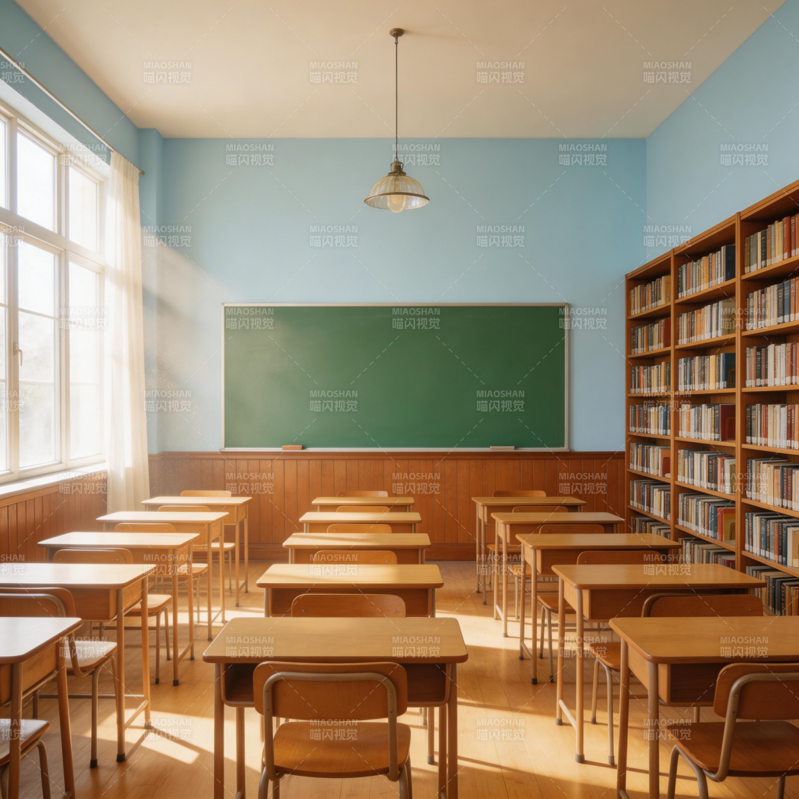 明亮教室静谧书香图片