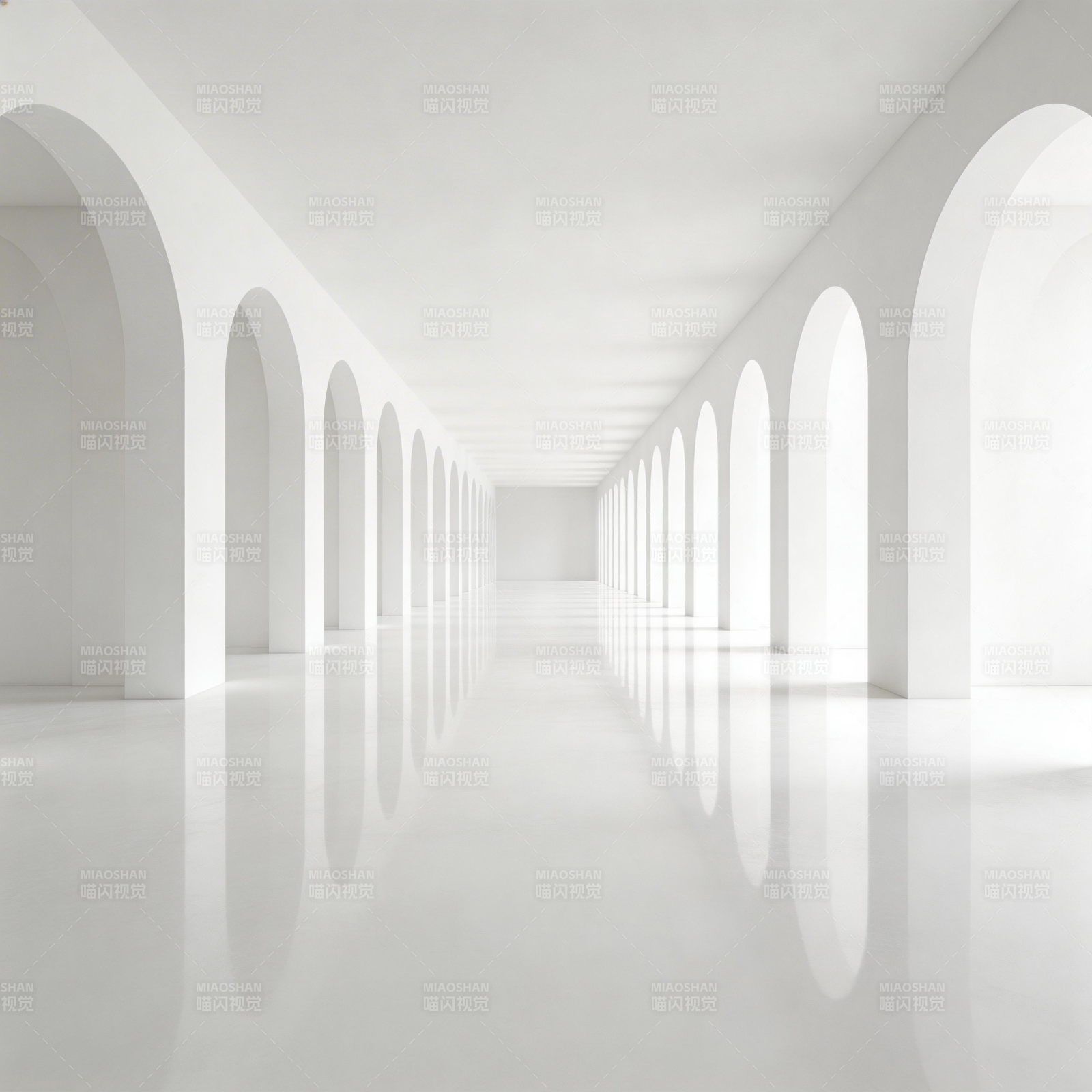 白色拱廊长廊图片
