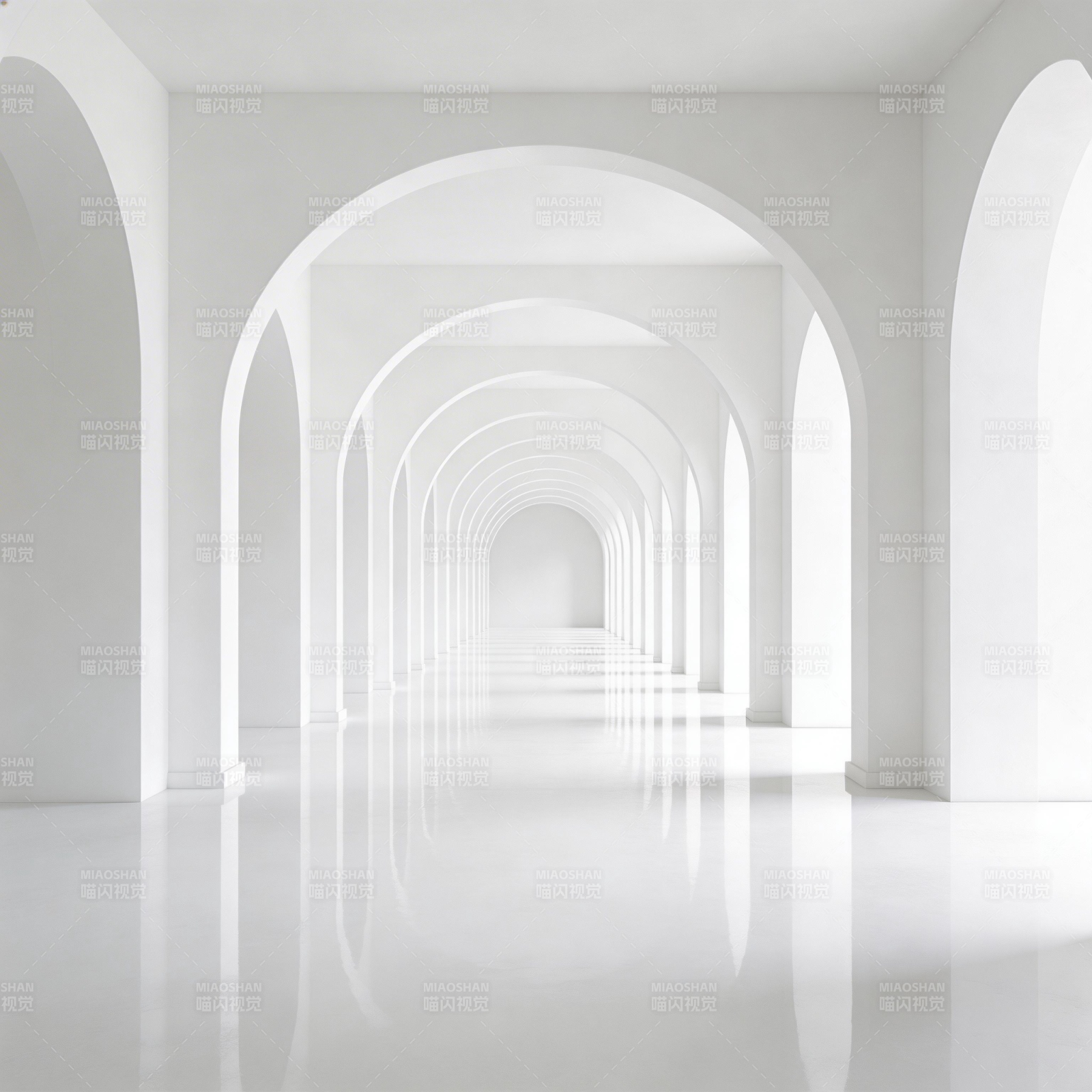 白色拱廊尽头图片