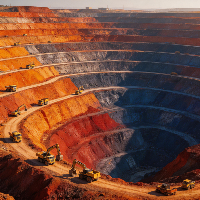 露天矿场作业图图片