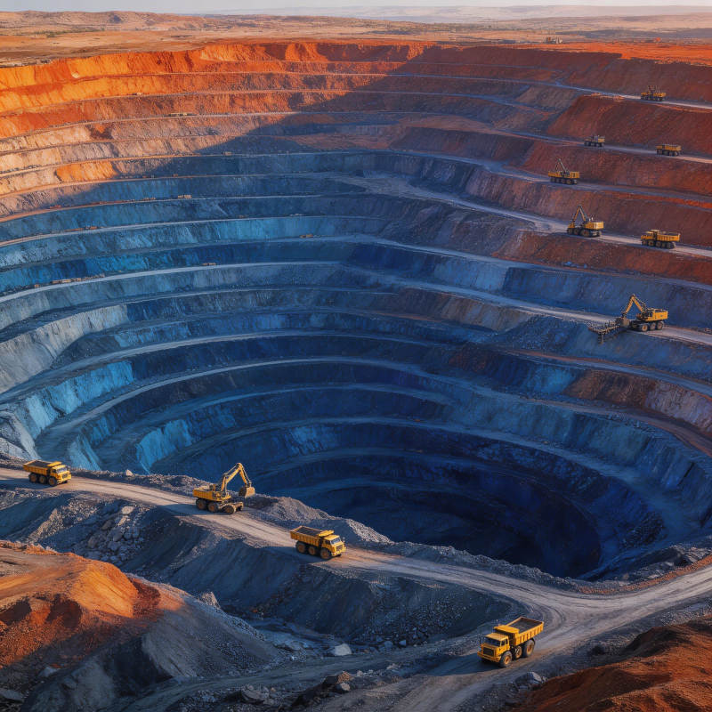 露天矿坑作业图图片