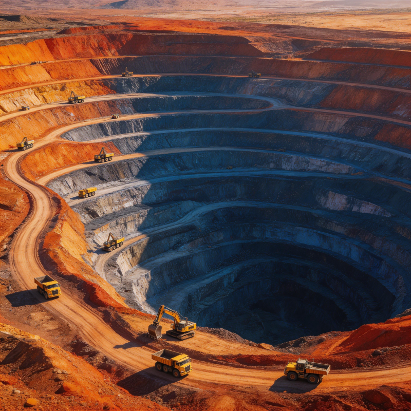 露天矿坑作业现场图片