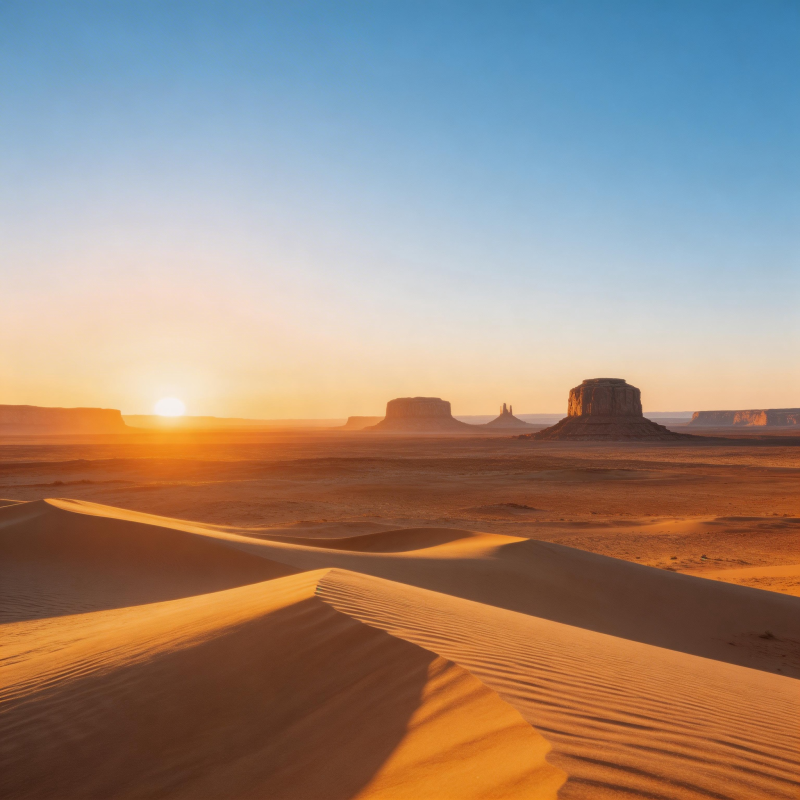 沙漠日出美景图片