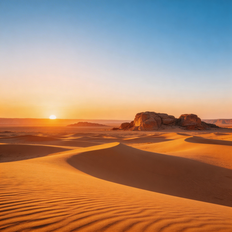 沙漠日落美景图片