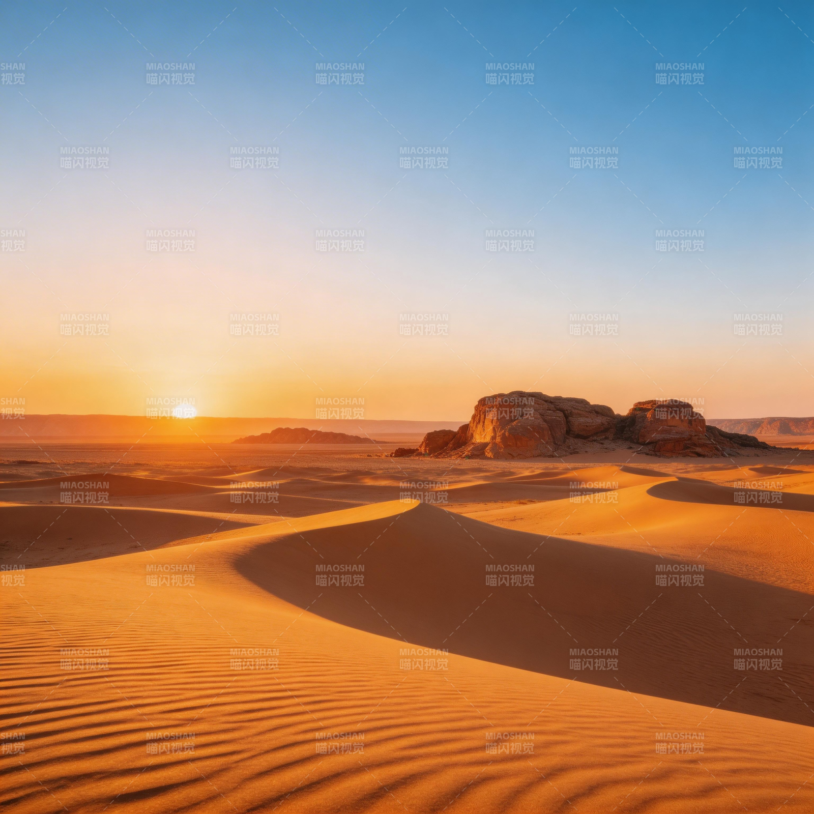 沙漠日落美景图片