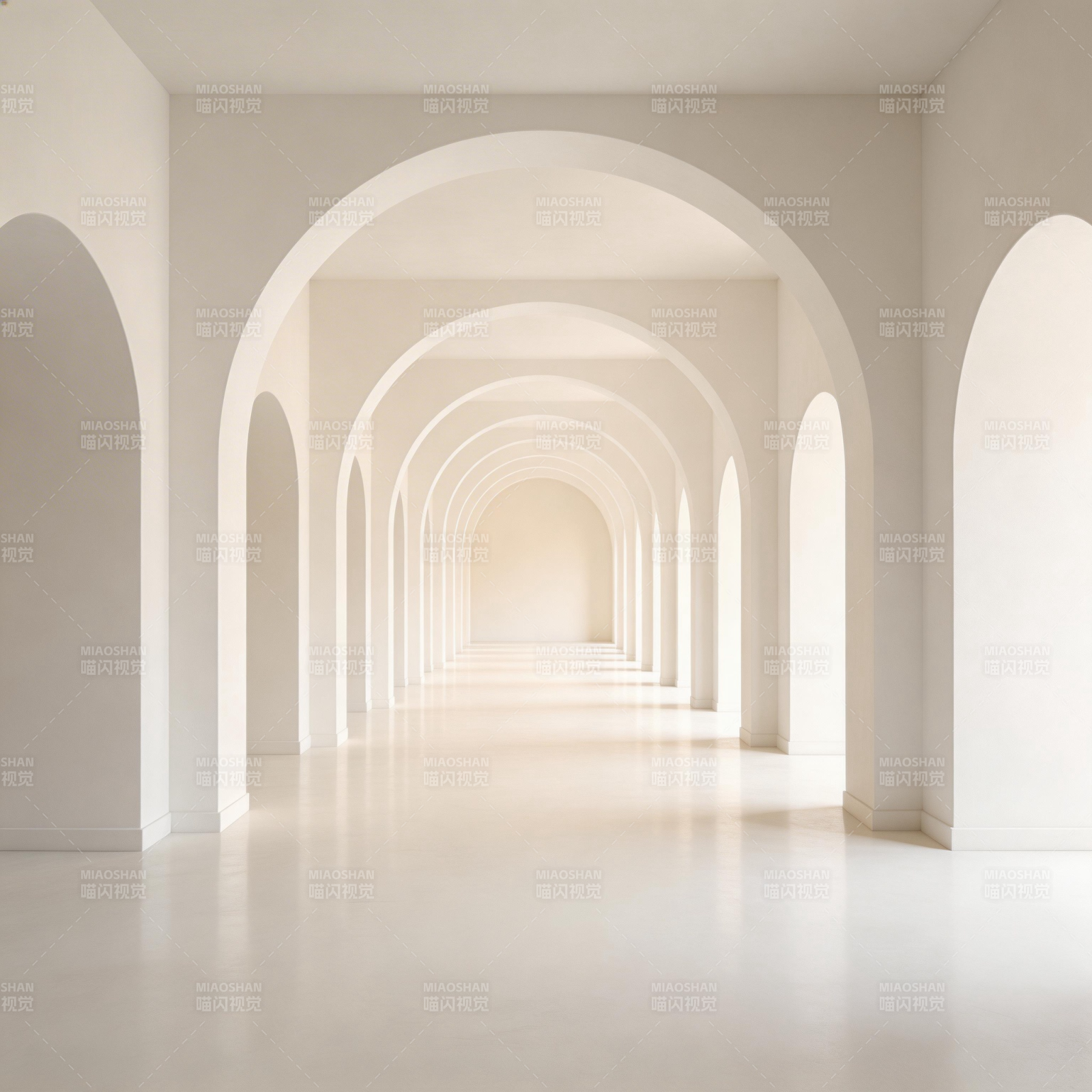 白色拱廊长廊图片