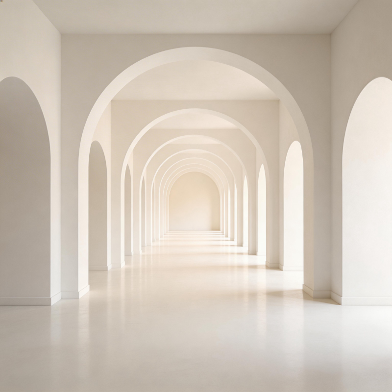 白色拱廊长廊图片