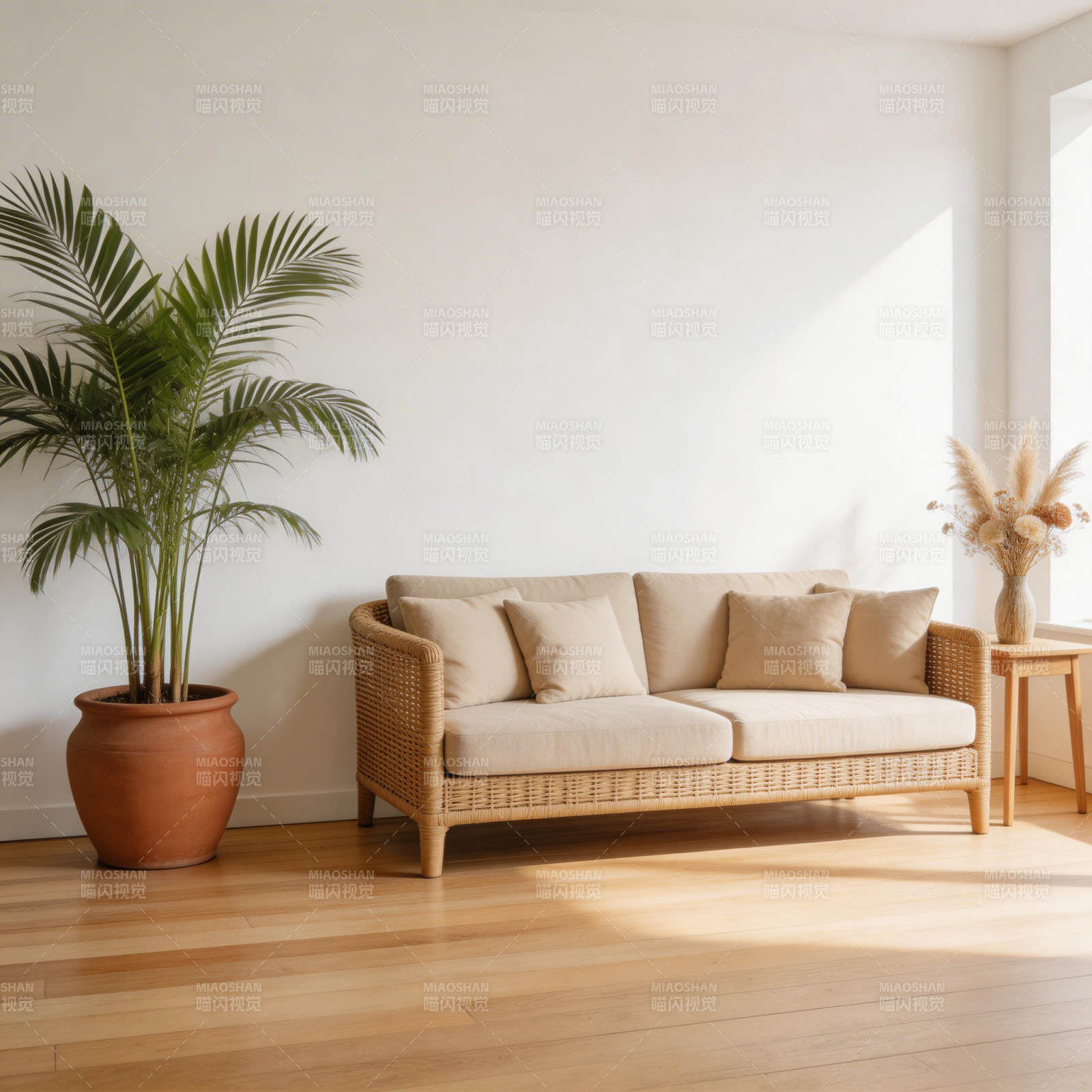 简约自然客厅一角图片