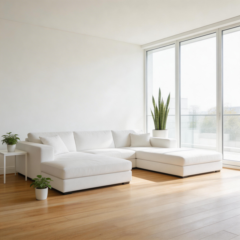 简约白色客厅一角图片