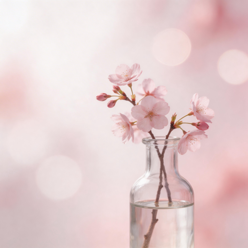 樱花瓶中绽放图片