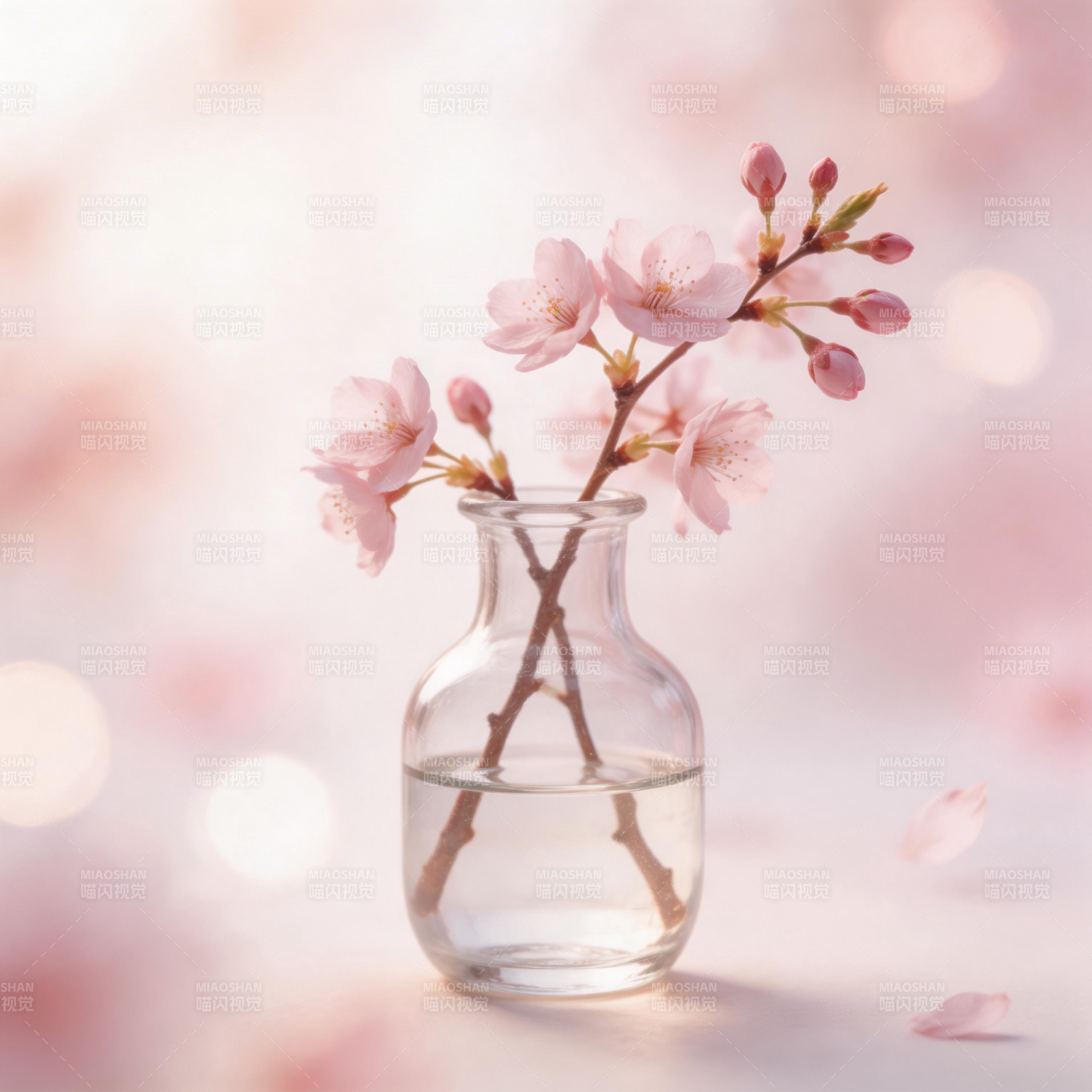 樱花瓶中绽放图片