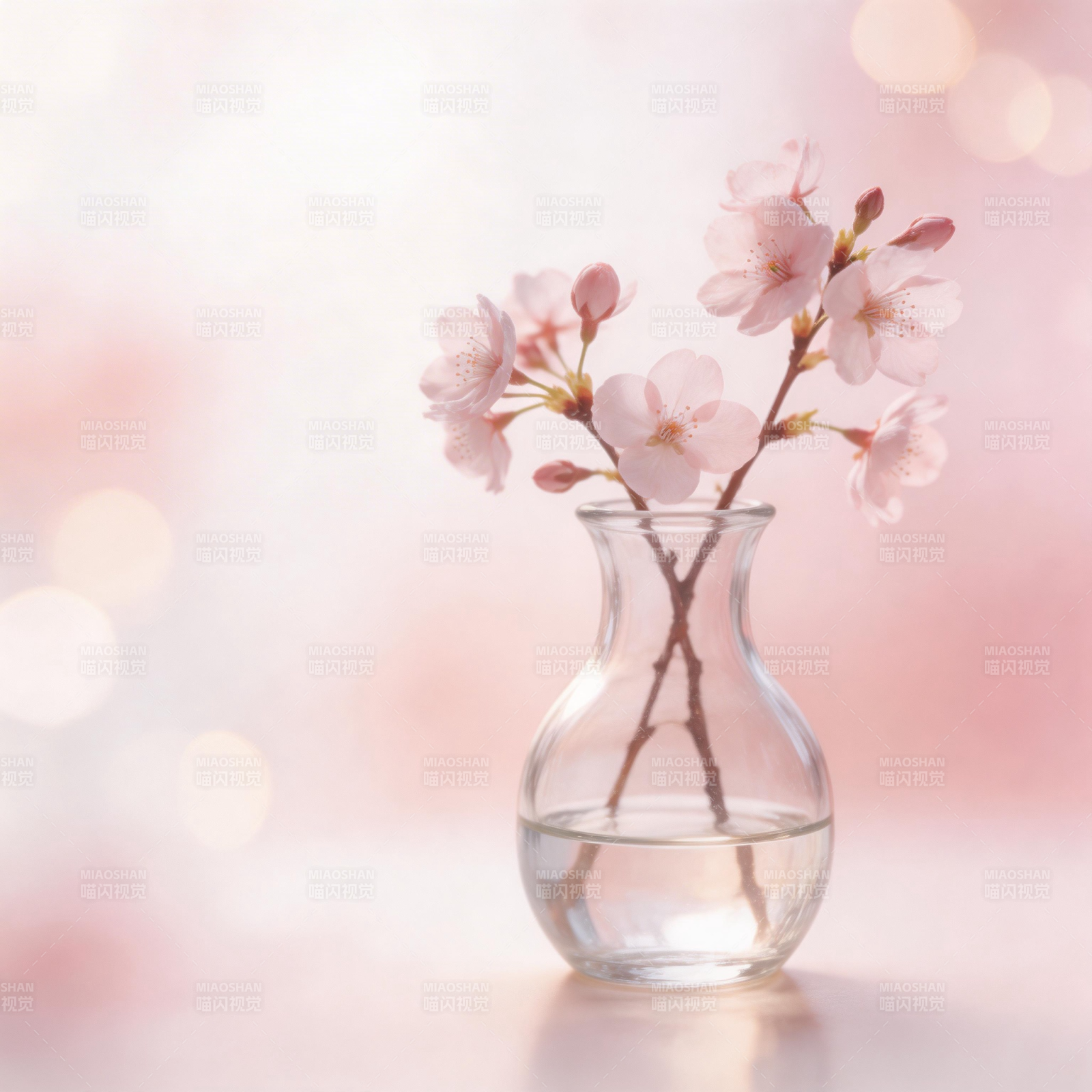 樱花瓶中绽放图片