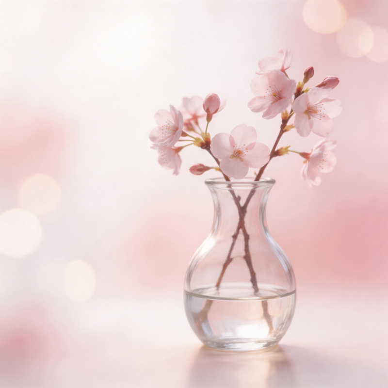 樱花瓶中绽放图片