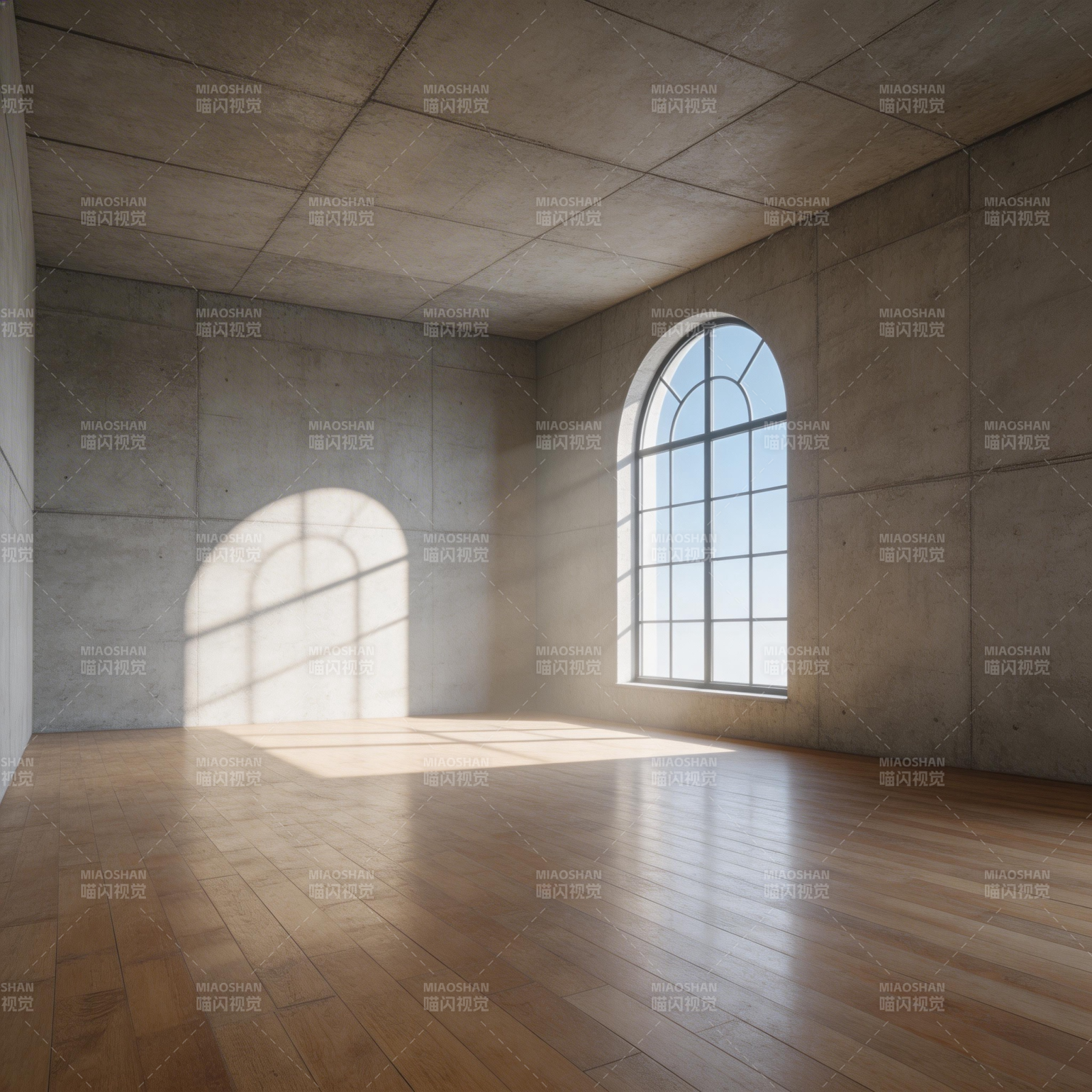 光影交错的空旷室图片