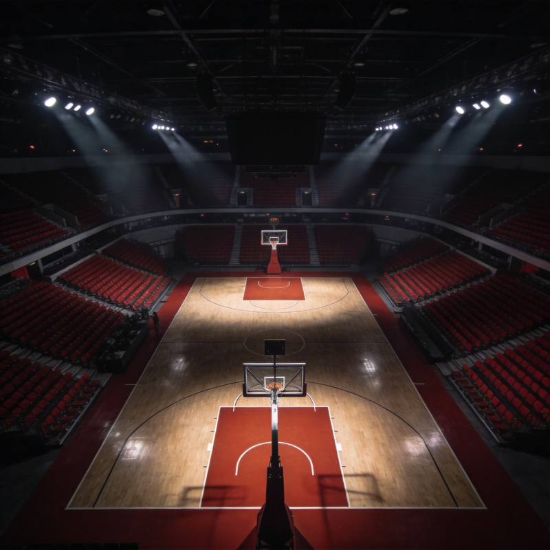 空旷篮球场夜景图片
