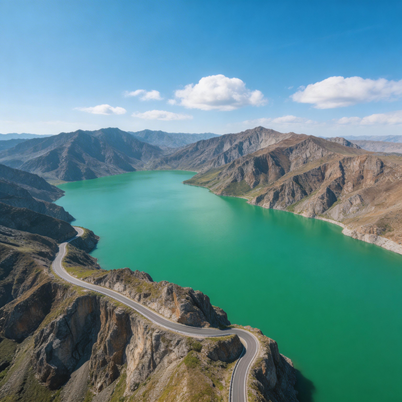 碧湖绕山行图片