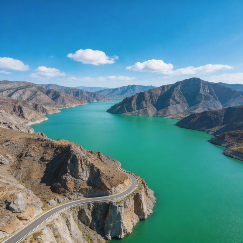 碧湖绕山行图片