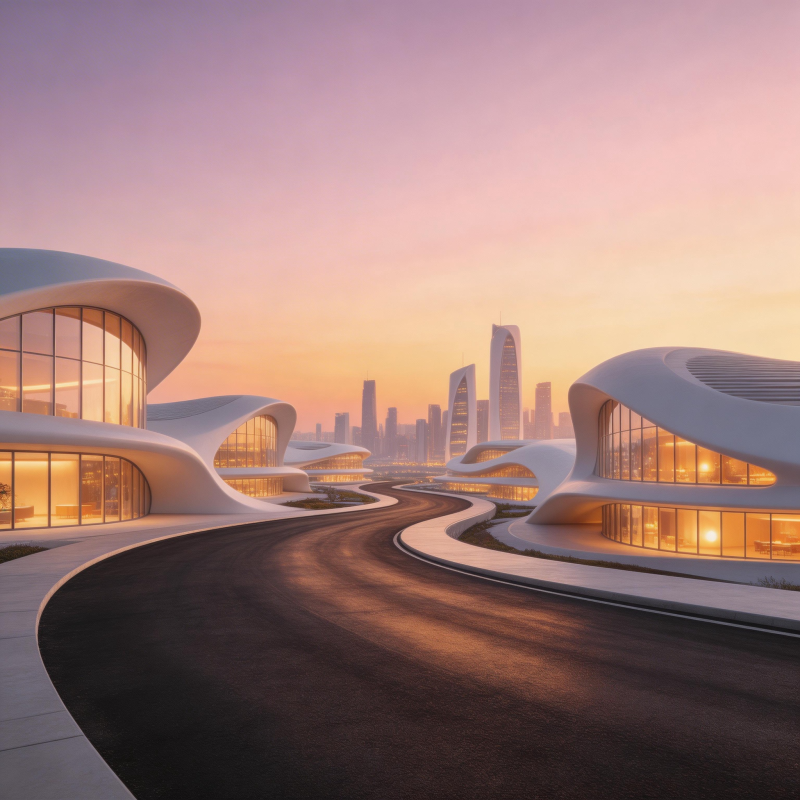 未来都市晨曦图片