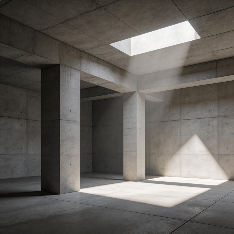 光影交错的混凝土空间图片
