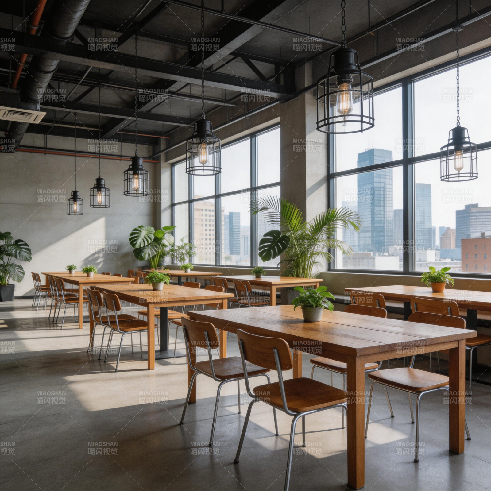 现代工业风餐厅图片