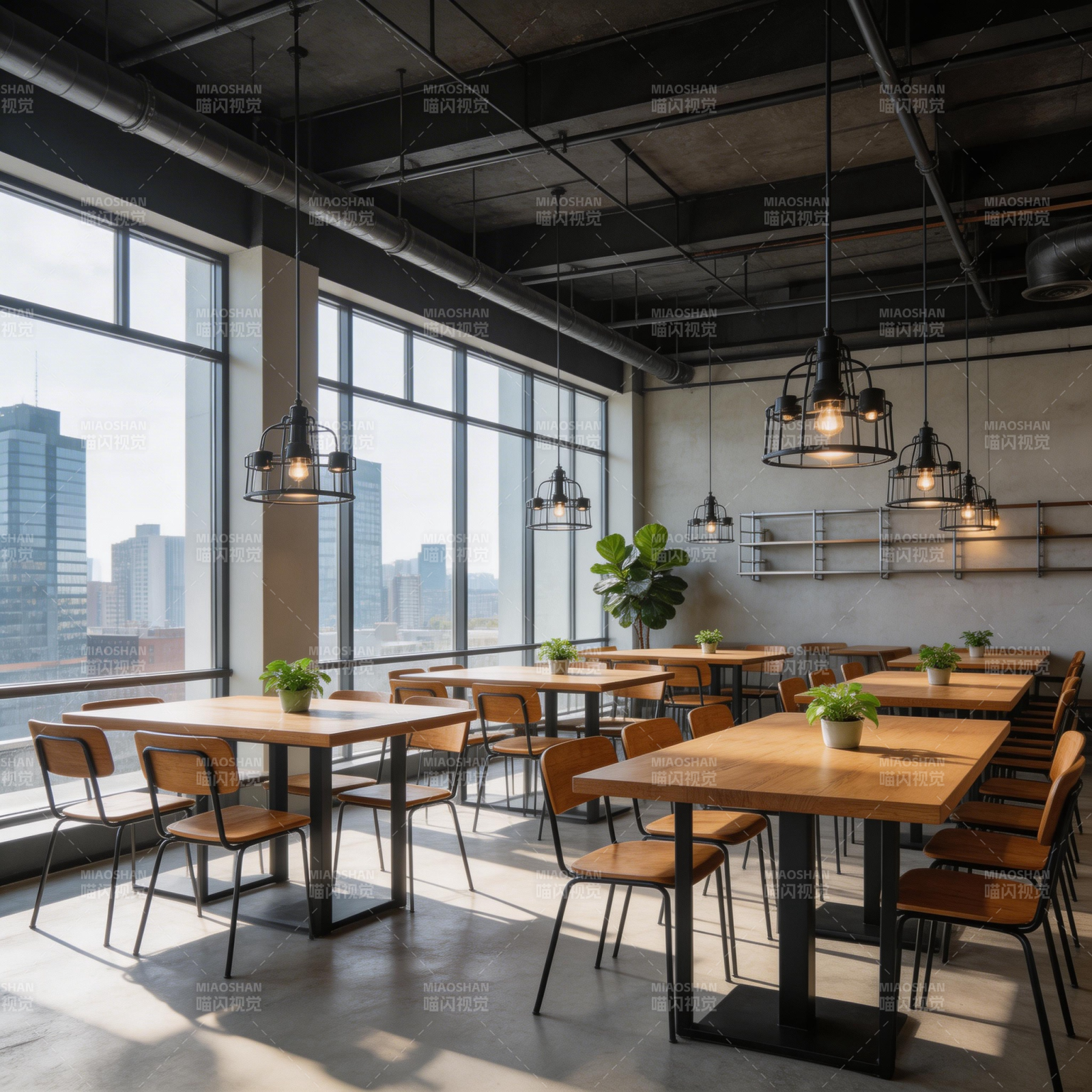 现代工业风餐厅图片