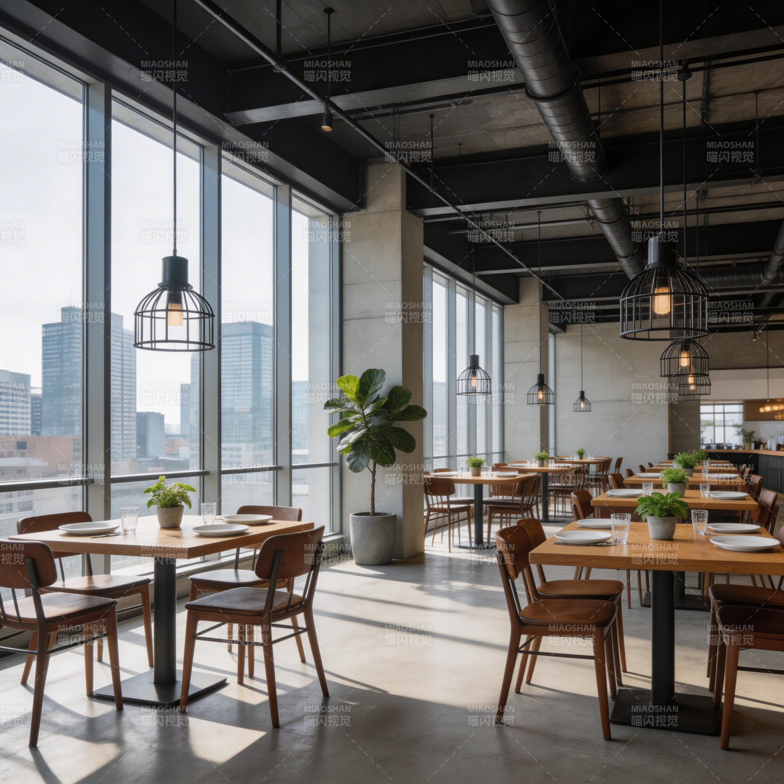 现代都市餐厅风光图片