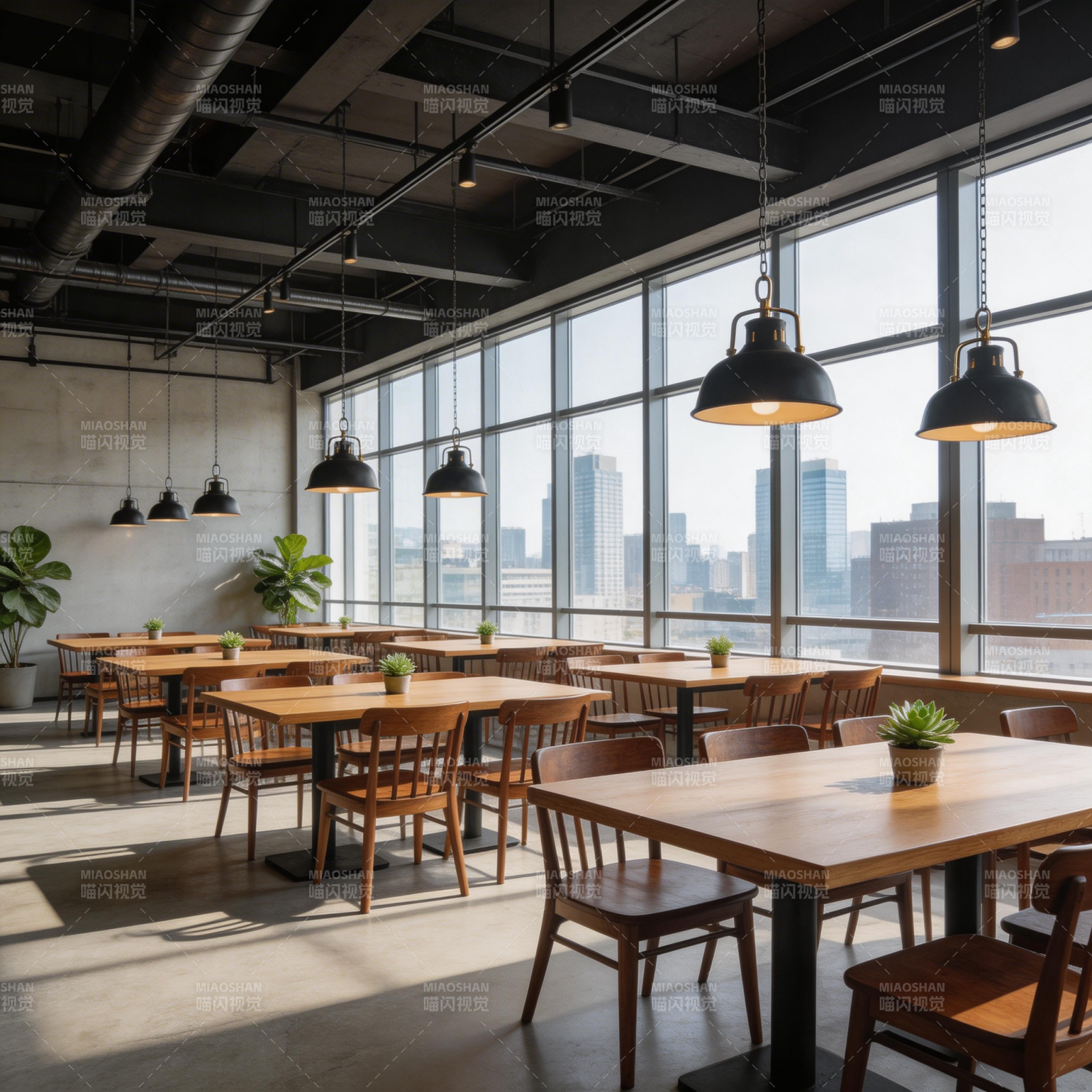 现代餐厅窗景图片