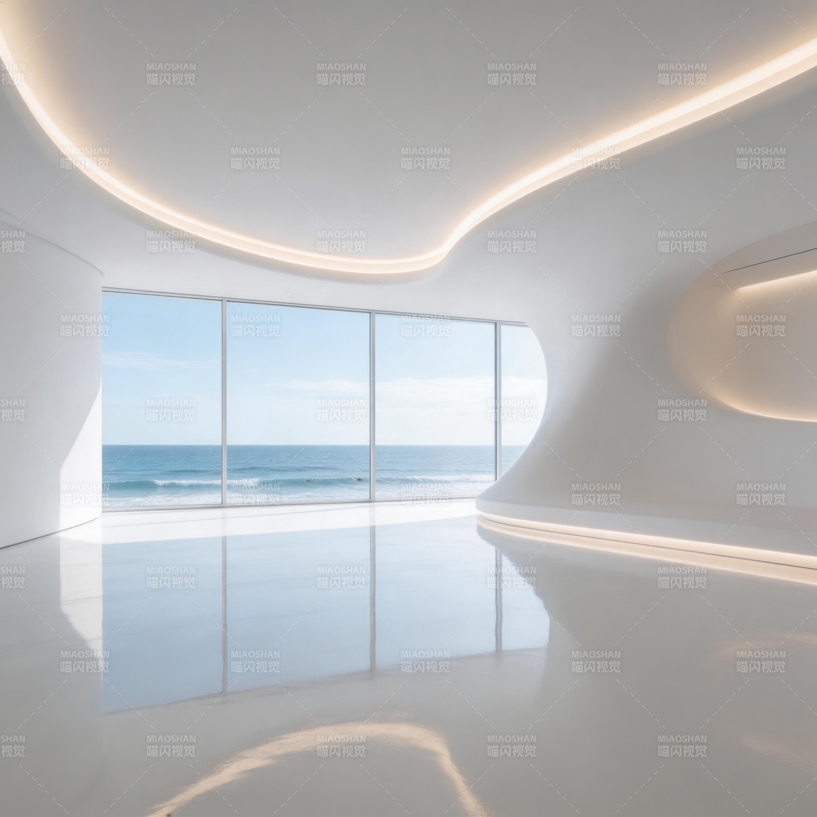 极简海景空间图片