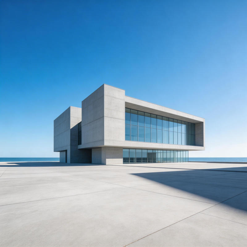 现代建筑临海而立图片