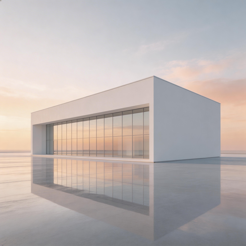 极简建筑映日辉图片