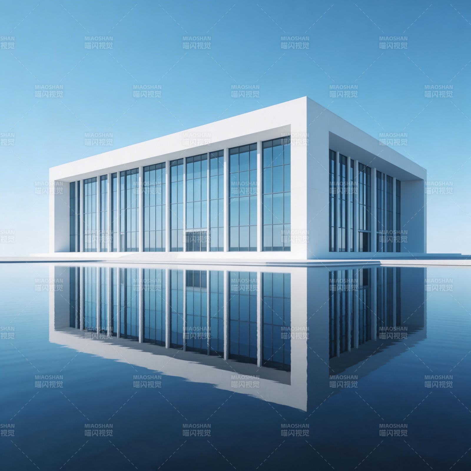 现代建筑倒影图片