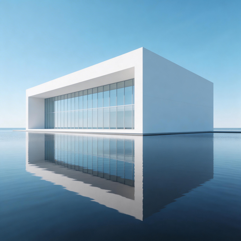 水畔白立方建筑图片