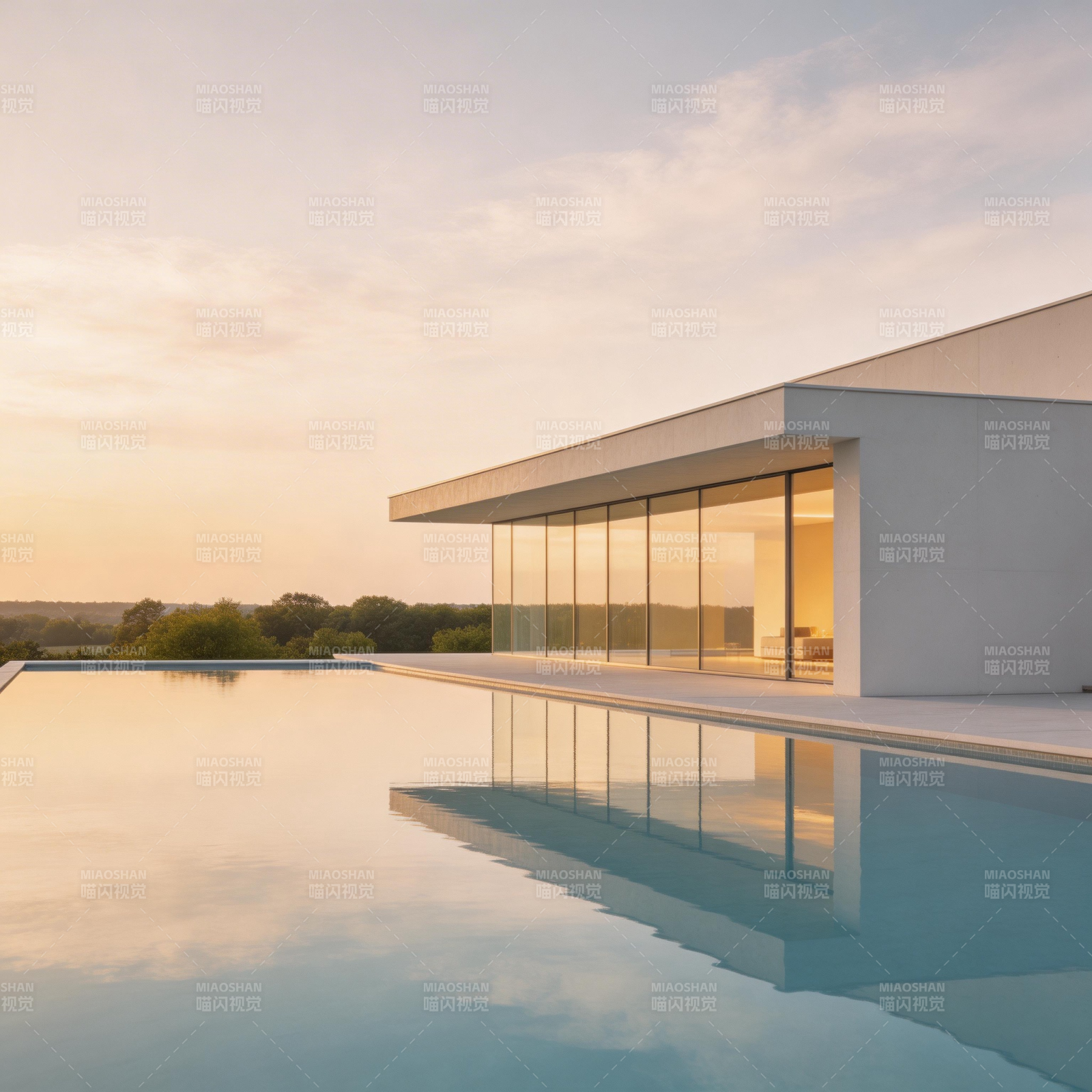 现代泳池别墅图片