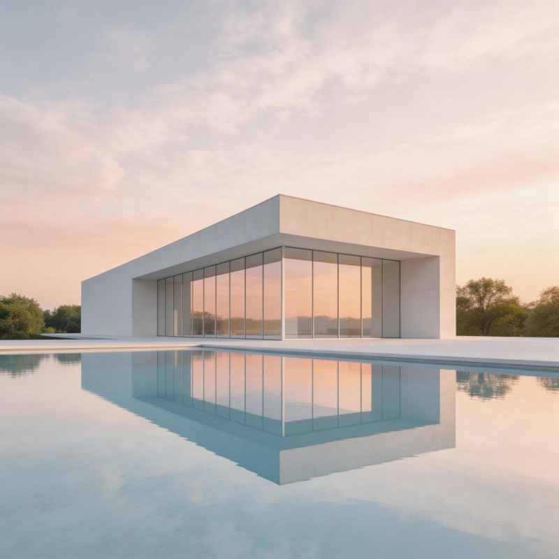 极简建筑倒影图片