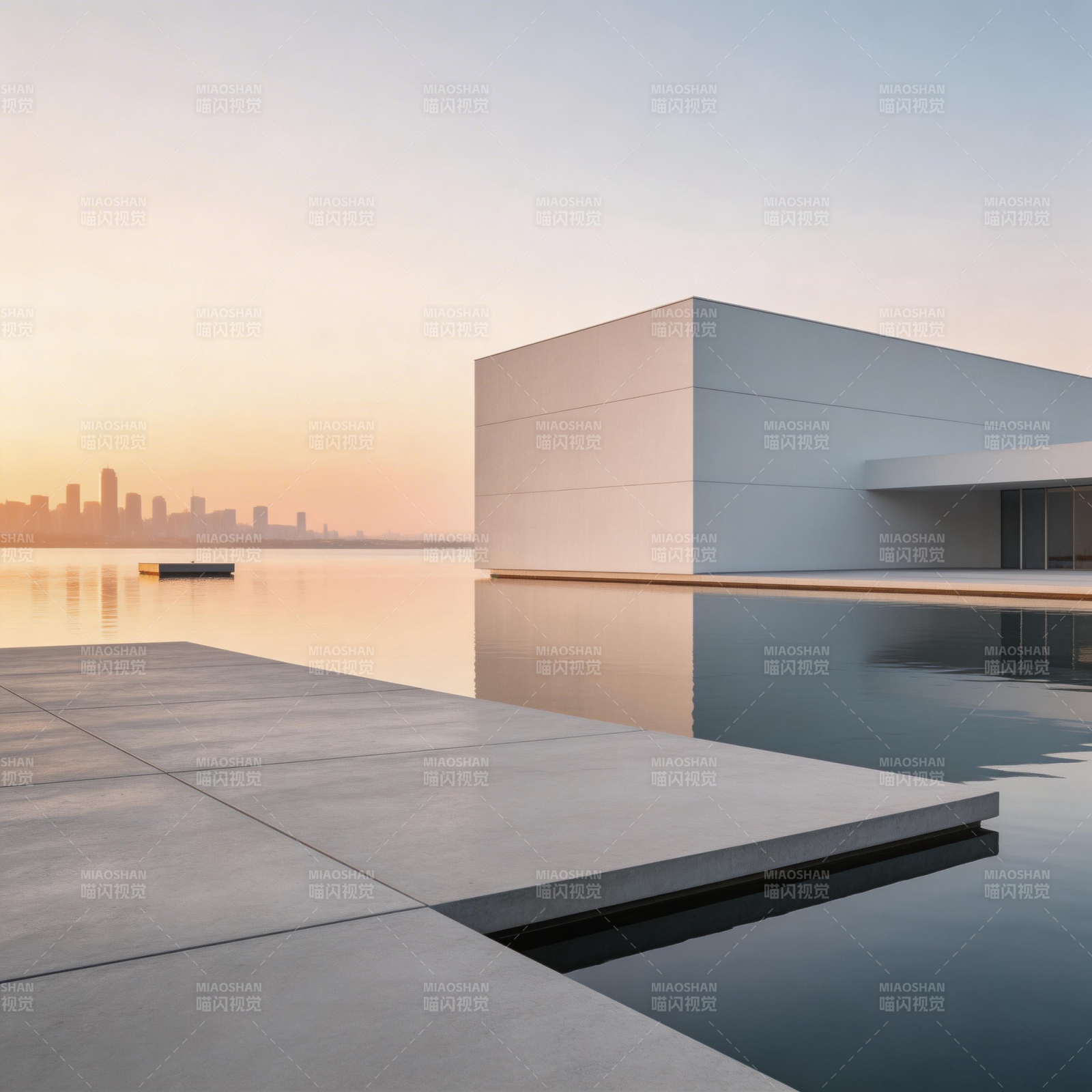 水边现代建筑图片