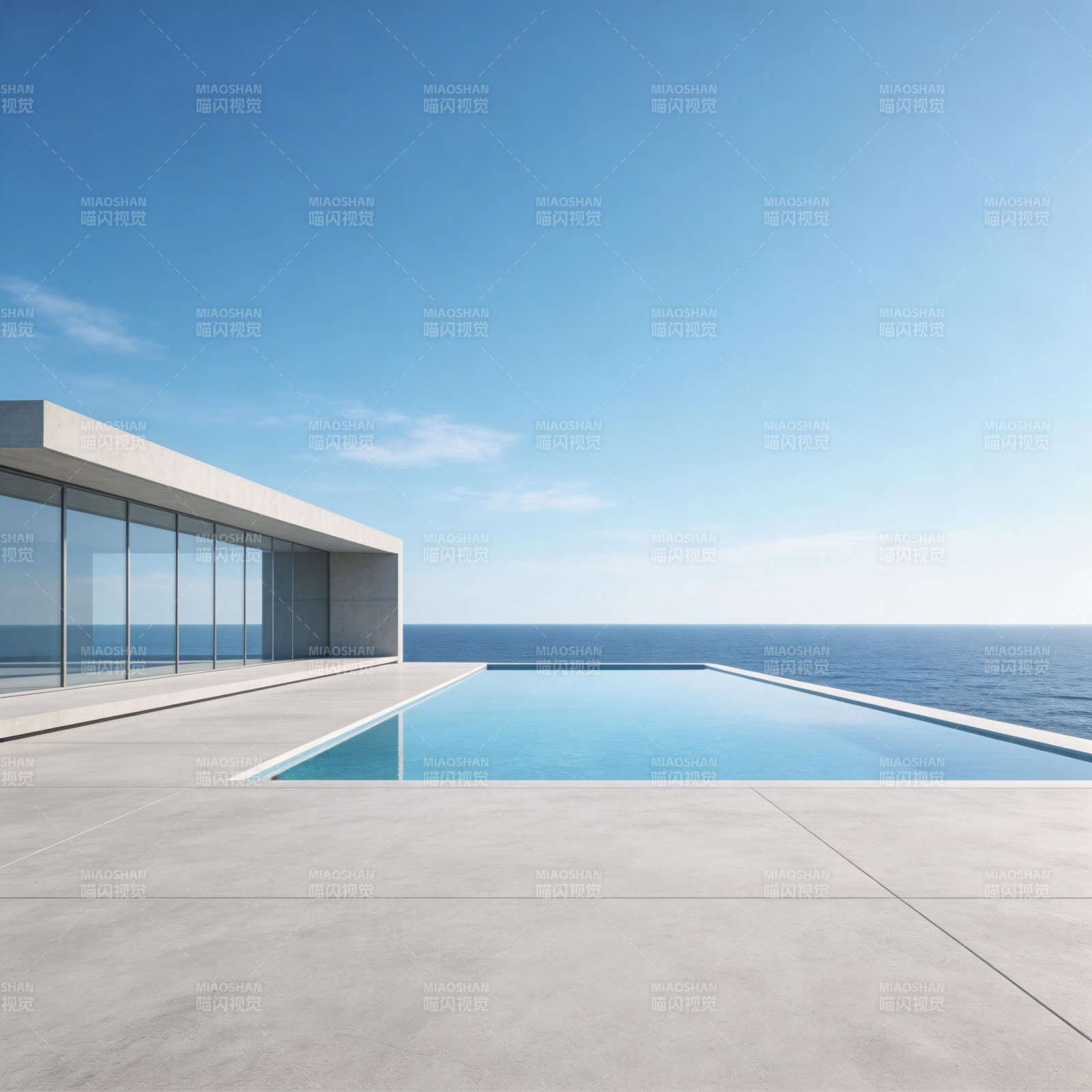 海天一色泳池景图片