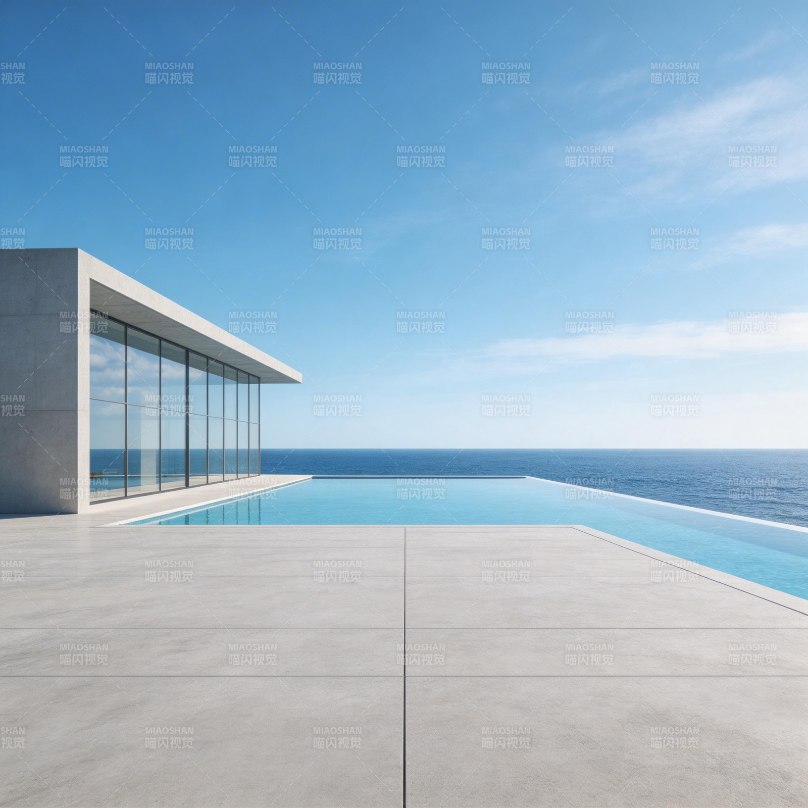 海天一色泳池景图片