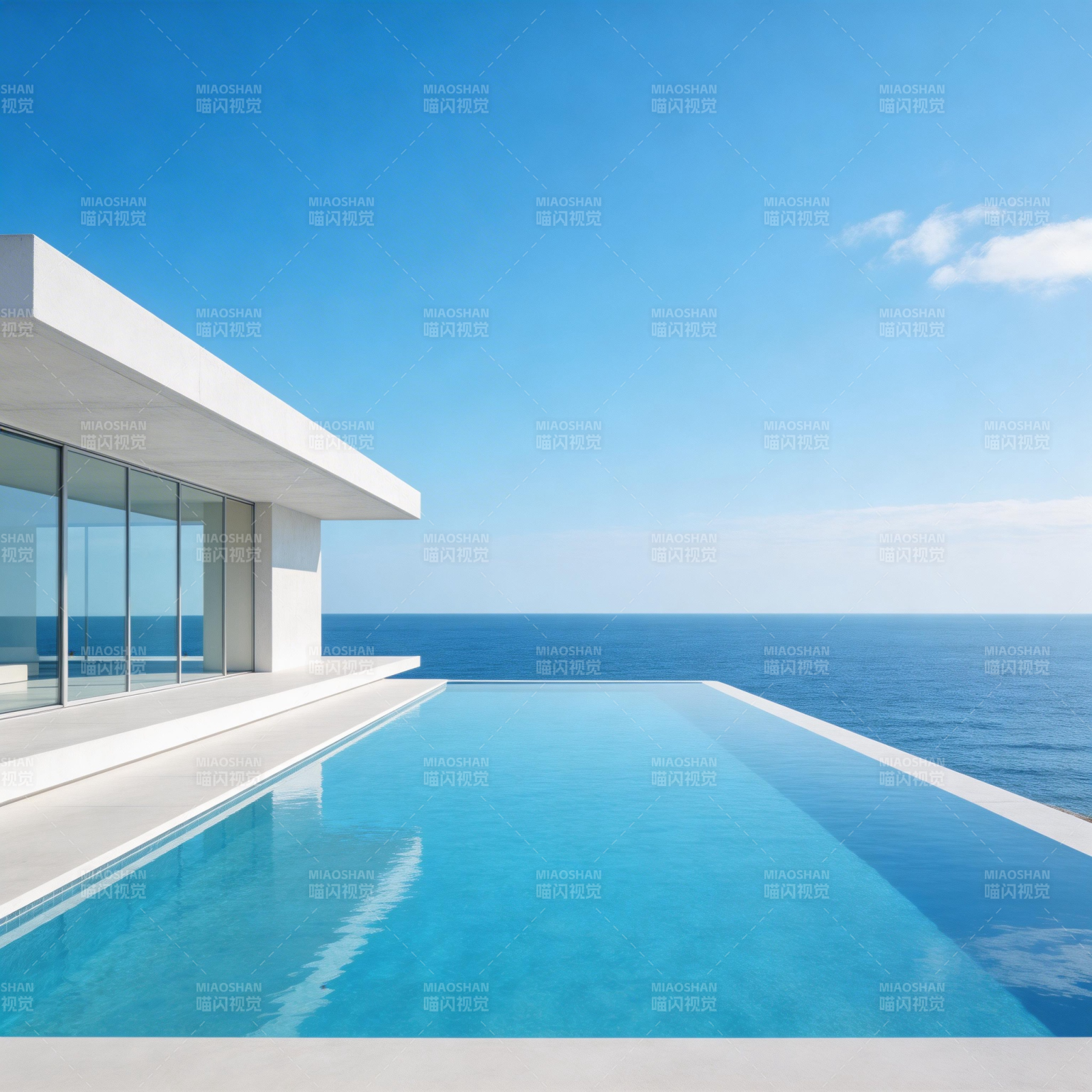 海天一色泳池景图片