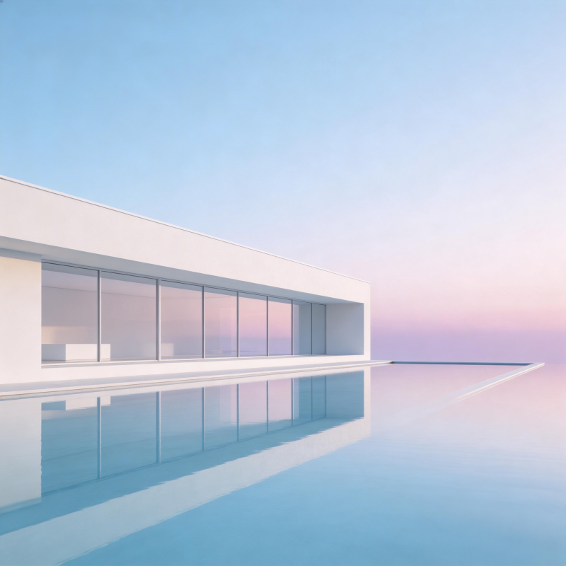 极简建筑与天际泳池图片