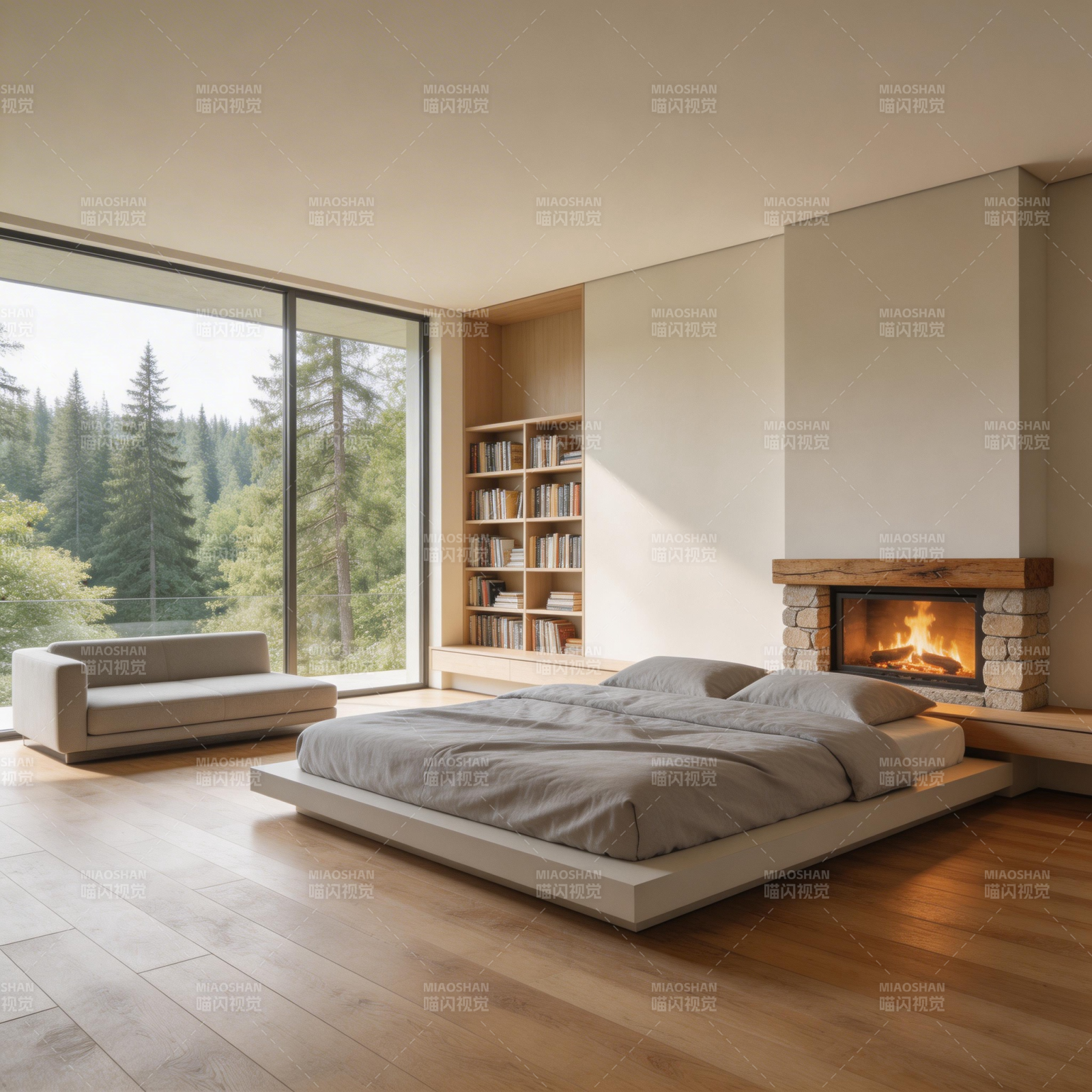 现代卧室 温暖如春图片